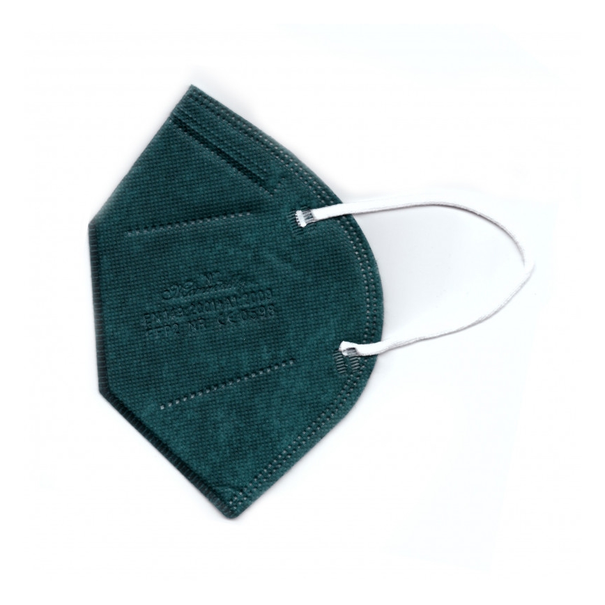 Mascherina FFP2 NR CE 0598 verde scuro 20pz