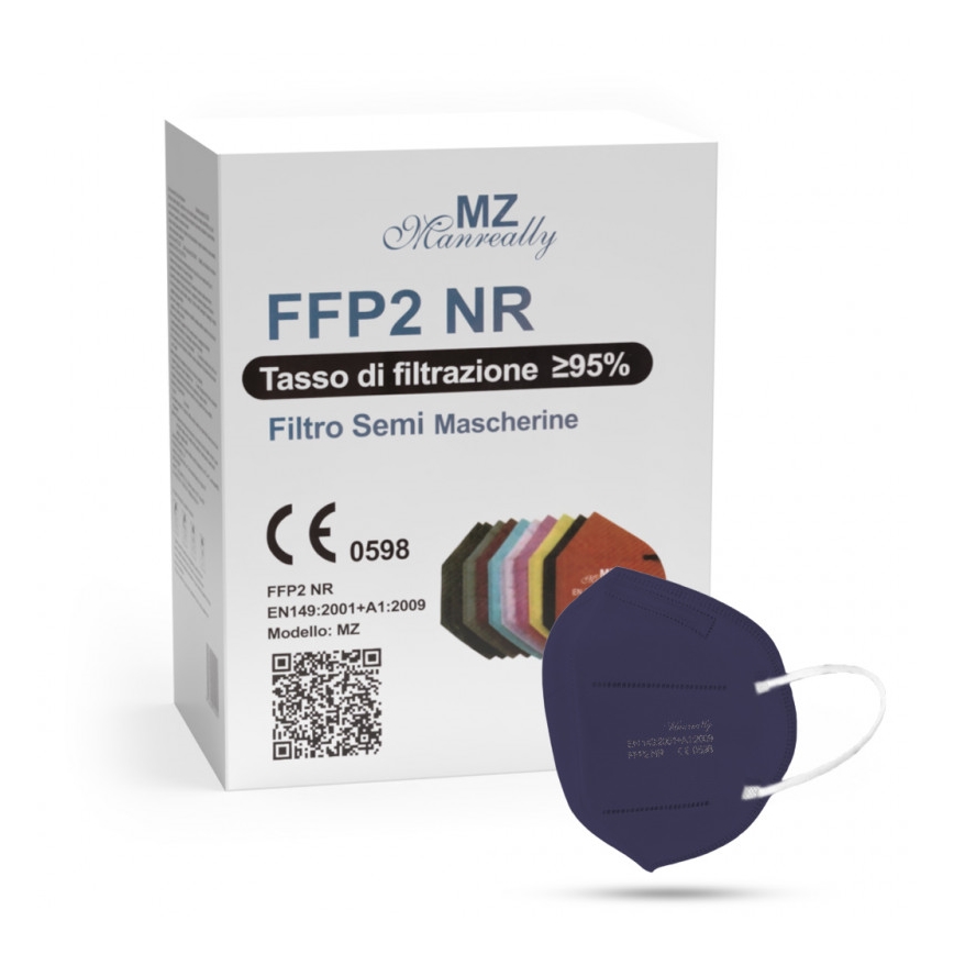 Mascherina FFP2 NR CE 0598 viola scuro 1 pz