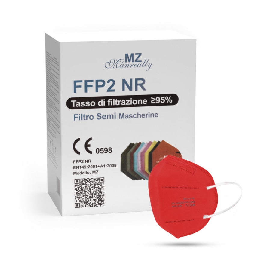 Mascherina FFP2 NR CE 2163 rossa 1pz