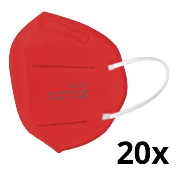 Mascherina FFP2 NR CE 2163 rosso 20pz
