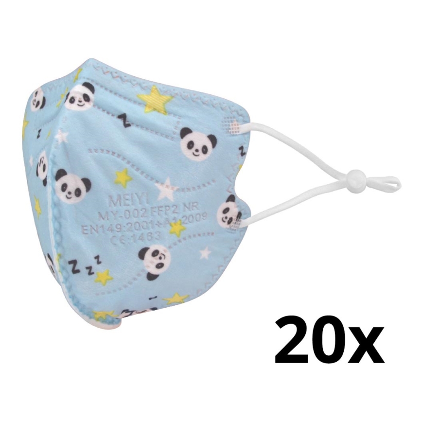 Mascherina per bambini FFP2 NR Kids panda 20pz