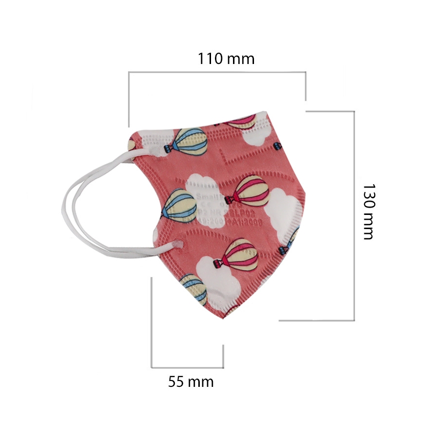 Mascherina taglia bambino FFP2 Kids NR CE 0370 Palloncini rosa 1pz