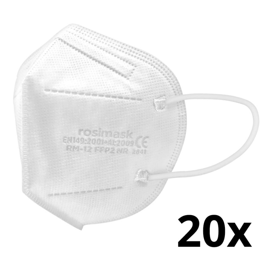 Mascherina taglia bambino FFP2 ROSIMASK MR-12 NR bianco 20pz