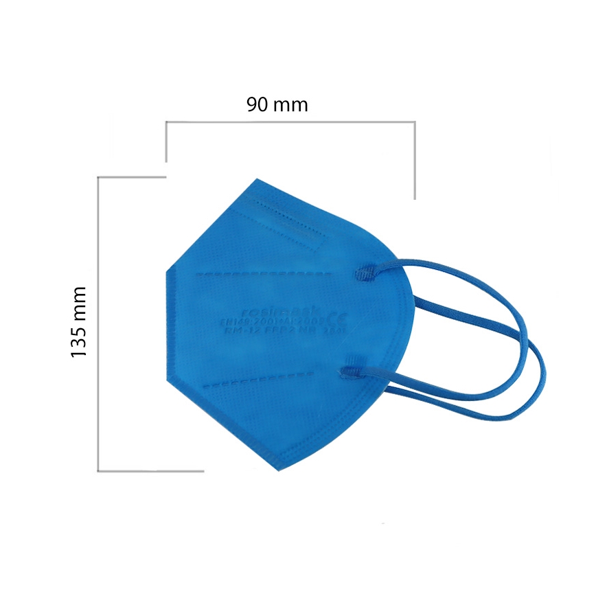 Mascherina taglia bambino FFP2 ROSIMASK MR-12 NR blu 50pz
