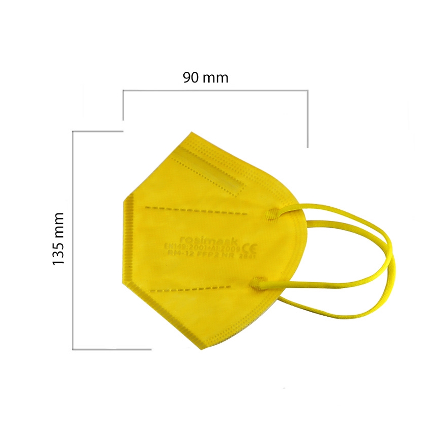 Mascherina taglia bambino FFP2 ROSIMASK MR-12 NR gialla 100pz