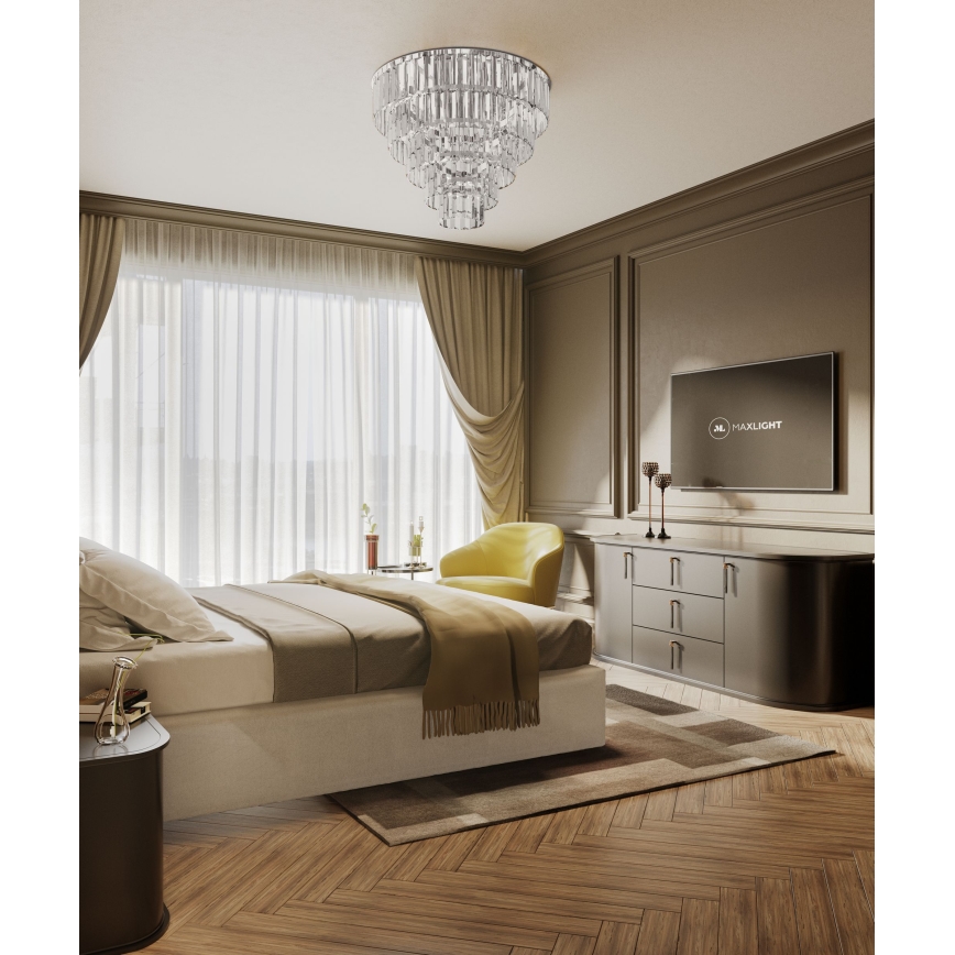 MAXLIGHT C0136 - Plafoniera MONACO 9xG9/40W/230V diametro 42 cm cromo lucido