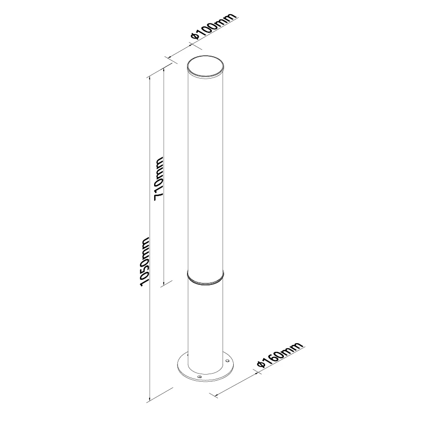 MAXLIGHT F0064 - LED lampada da esterno GARDENIA LED/25W/230V 105 cm CRI 93 IP65 nera