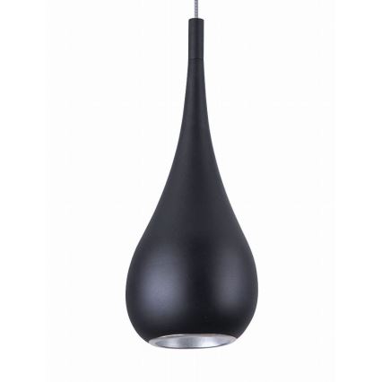 MAXLIGHT P0233 - Lampadario a sospensione con filo DROP 1xE27/40W/230V diametro 20 cm nero