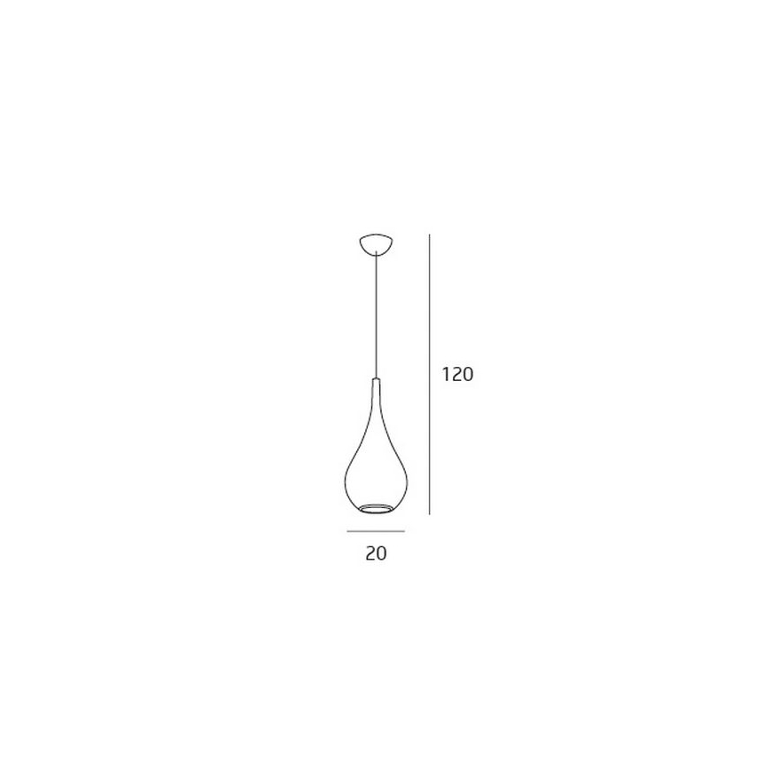 MAXLIGHT P0233 - Lampadario a sospensione con filo DROP 1xE27/40W/230V diametro 20 cm nero