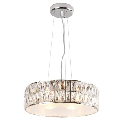 MAXLIGHT P0238 - Lampadario a sospensione con filo DIAMANTE 6xG9/42W/230V diametro 46 cm cromo lucido