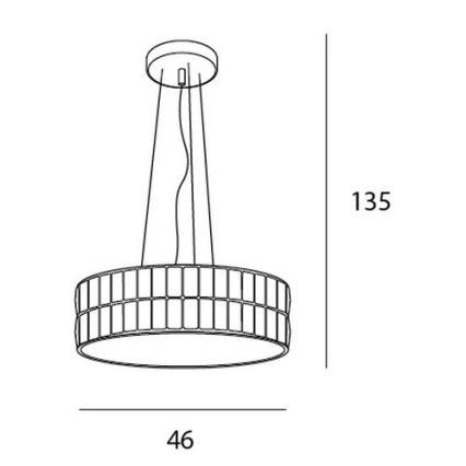 MAXLIGHT P0238 - Lampadario a sospensione con filo DIAMANTE 6xG9/42W/230V diametro 46 cm cromo lucido