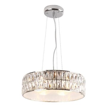 MAXLIGHT P0238 - Lampadario a sospensione con filo DIAMANTE 6xG9/42W/230V diametro 46 cm cromo lucido