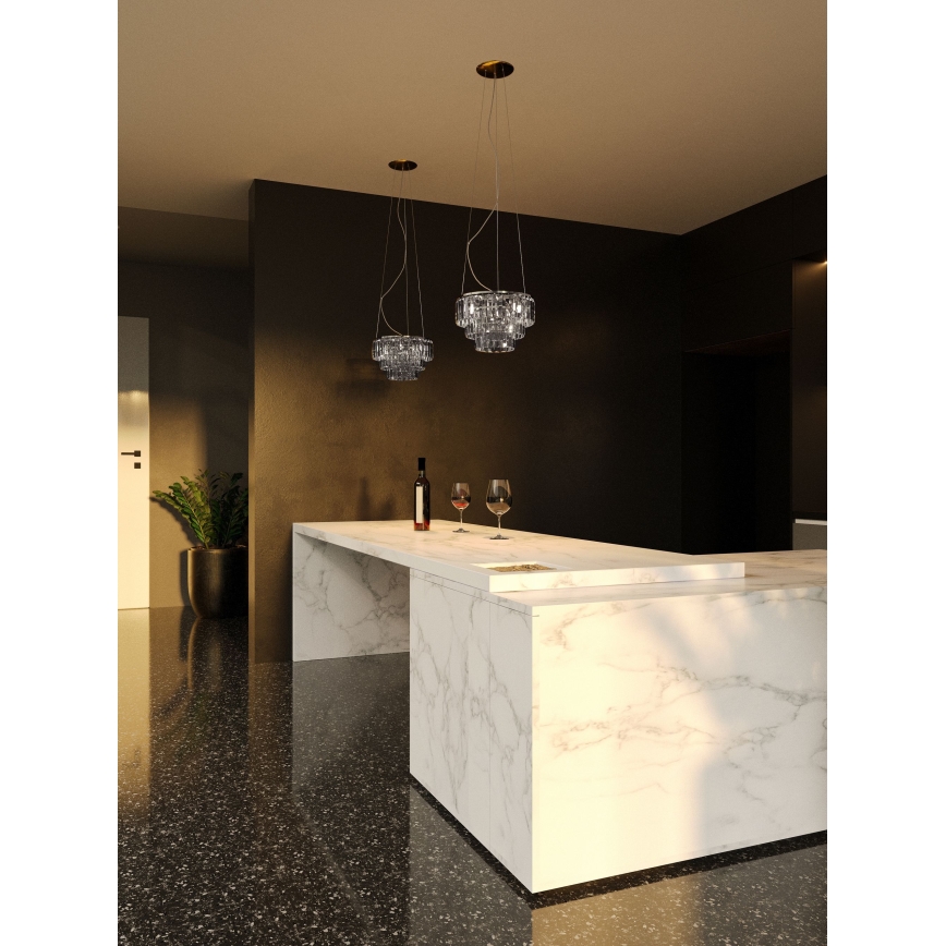 MAXLIGHT P0259 - Lampadario a sospensione con filo MONACO 9xG9/40W/230V diametro 42 cm cromo lucido