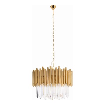 MAXLIGHT P0284 - Lampadario a sospensione con catena VOGUE 12xE14/40W/230V diametro 60 cm oro