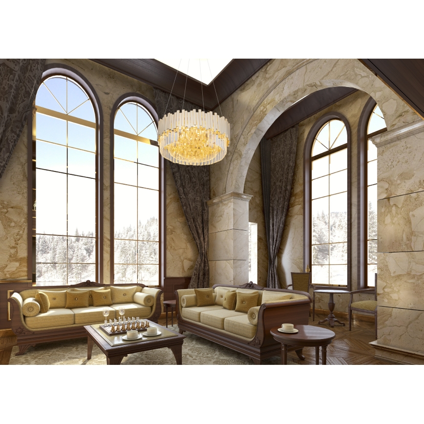 MAXLIGHT P0368 - Lampadario a sospensione con filo TREND 8xE14/40W/230V diametro 45 cm oro