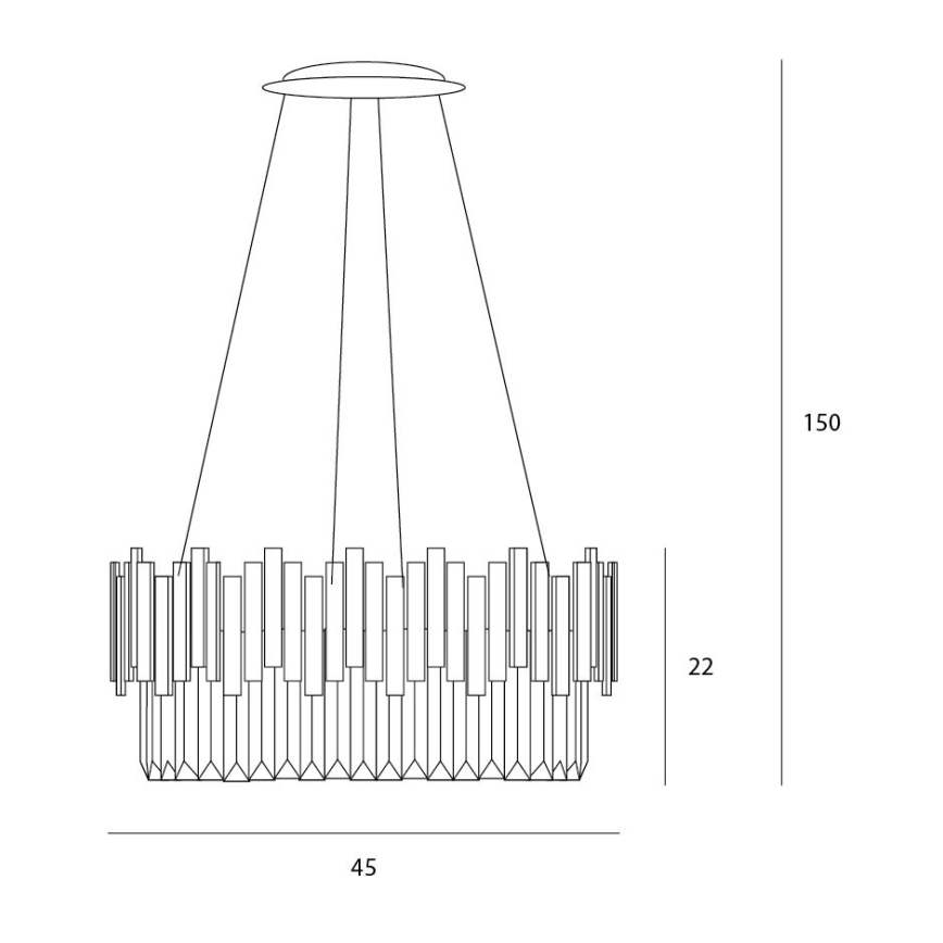 MAXLIGHT P0368 - Lampadario a sospensione con filo TREND 8xE14/40W/230V diametro 45 cm oro