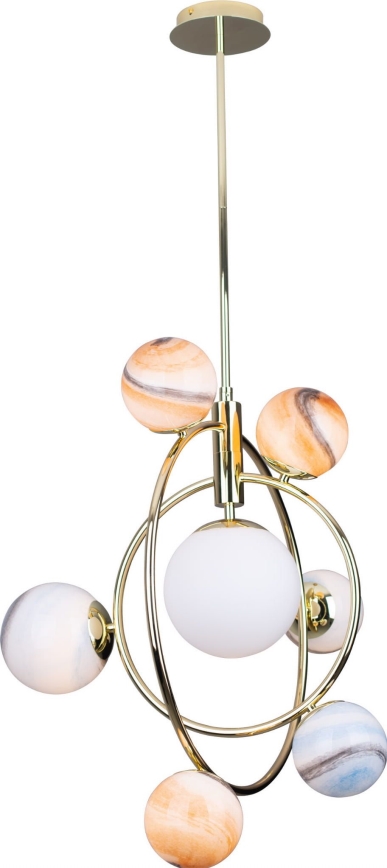 MAXLIGHT P0378 - Lampadario a sospensione con supporto rigido COSMOS 7xG9/40W/230V oro