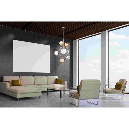 MAXLIGHT P0378 - Lampadario a sospensione con supporto rigido COSMOS 7xG9/40W/230V oro
