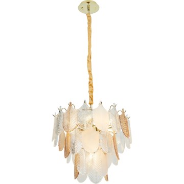 MAXLIGHT P0417 - Lampadario a sospensione con catena ARWENA 7xE14/40W/230V diametro 50 cm oro