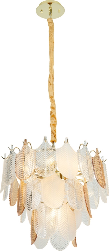 MAXLIGHT P0417 - Lampadario a sospensione con catena ARWENA 7xE14/40W/230V diametro 50 cm oro