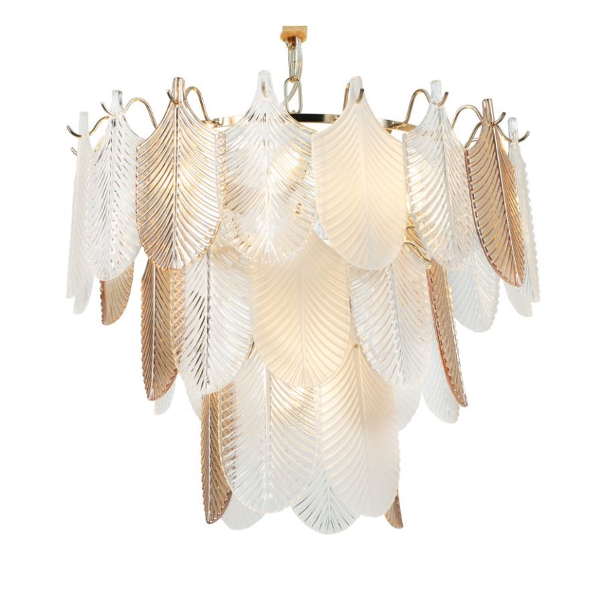 MAXLIGHT P0417 - Lampadario a sospensione con catena ARWENA 7xE14/40W/230V diametro 50 cm oro