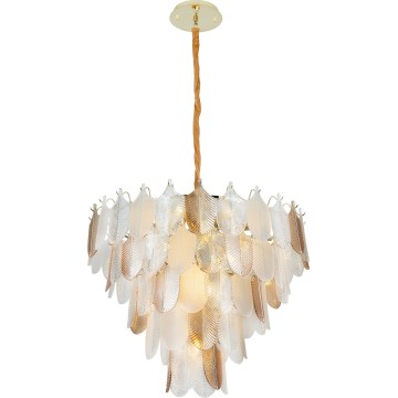 MAXLIGHT P0418 - Lampadario a sospensione con catena ARWENA 15xE14/40W/230V diametro 80 cm oro