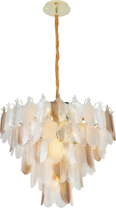 MAXLIGHT P0418 - Lampadario a sospensione con catena ARWENA 15xE14/40W/230V diametro 80 cm oro