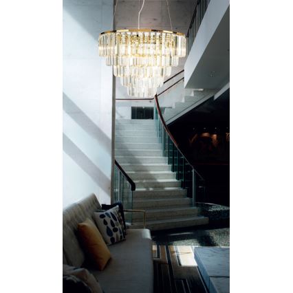 MAXLIGHT P0424 - Lampadario a sospensione con filo MONACO 15xG9/40W/230V diametro 60 cm oro