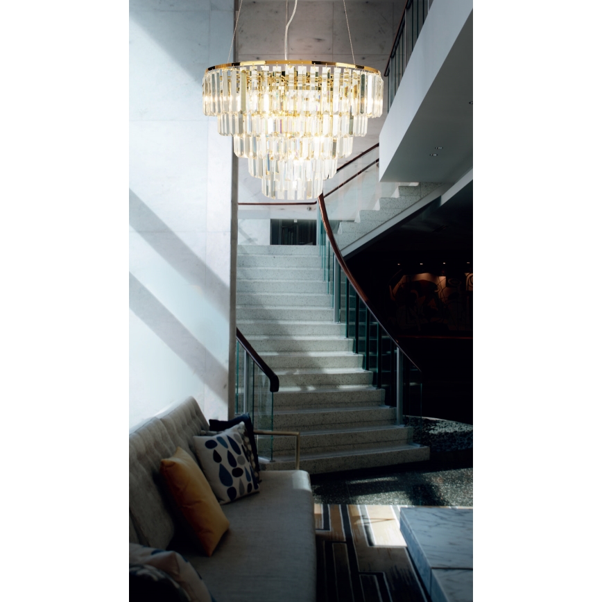 MAXLIGHT P0424 - Lampadario a sospensione con filo MONACO 15xG9/40W/230V diametro 60 cm oro