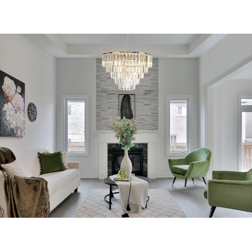 MAXLIGHT P0424 - Lampadario a sospensione con filo MONACO 15xG9/40W/230V diametro 60 cm oro