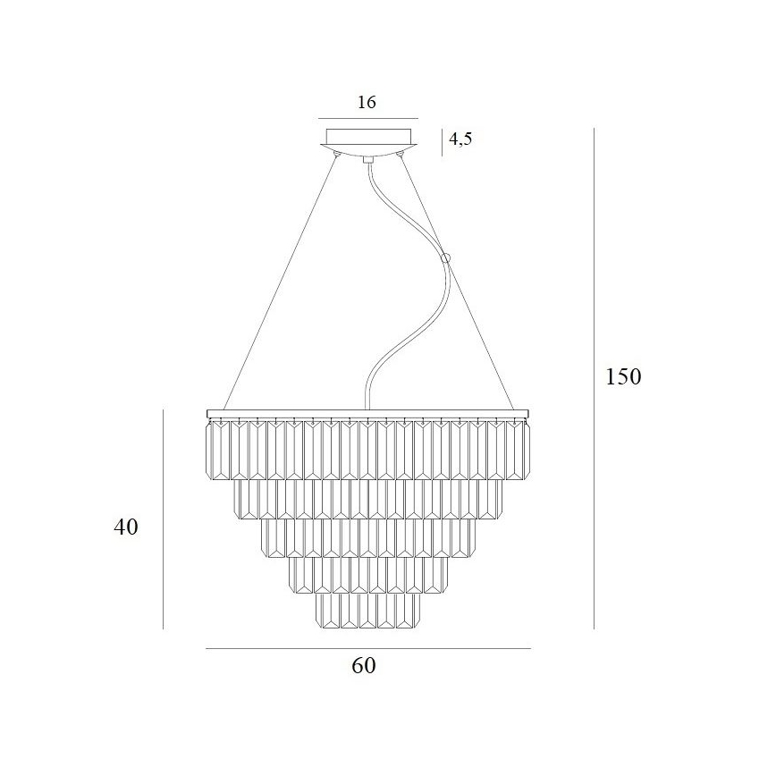 MAXLIGHT P0424 - Lampadario a sospensione con filo MONACO 15xG9/40W/230V diametro 60 cm oro