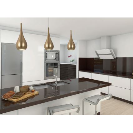 MAXLIGHT P0436 - Lampadario a sospensione con filo DROP 1xE27/40W/230V diametro 20 cm oro