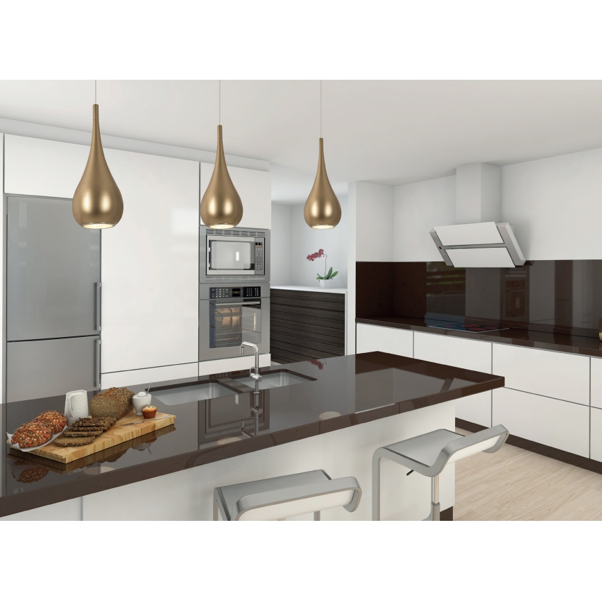 MAXLIGHT P0436 - Lampadario a sospensione con filo DROP 1xE27/40W/230V diametro 20 cm oro