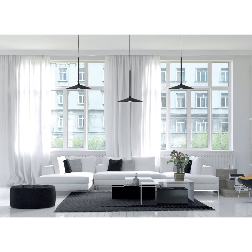 MAXLIGHT P0456 - Lampadario LED a sospensione con filo HANA LED/6W/230V diametro 17,5 cm nero