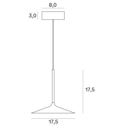 MAXLIGHT P0456 - Lampadario LED a sospensione con filo HANA LED/6W/230V diametro 17,5 cm nero