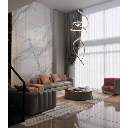 MAXLIGHT P0482D - Lampadario a sospensione con filo LED dimmerabile RITZ LED/100W/230V diametro 60 cm CRI 90 cromo lucido