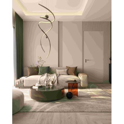 MAXLIGHT P0482D - Lampadario a sospensione con filo LED dimmerabile RITZ LED/100W/230V diametro 60 cm CRI 90 cromo lucido