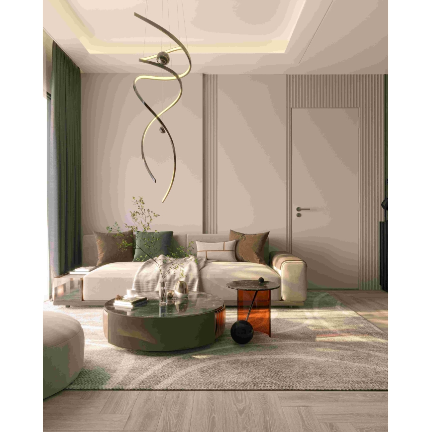 MAXLIGHT P0482D - Lampadario a sospensione con filo LED dimmerabile RITZ LED/100W/230V diametro 60 cm CRI 90 cromo lucido