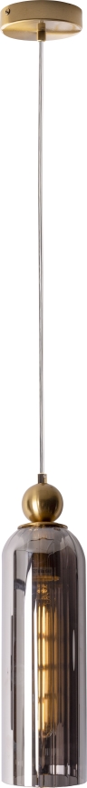 MAXLIGHT P0511 - Lampadario a sospensione con filo CAMPANILA 1xE27/40W/230V diametro 10 cm ottone/grigio