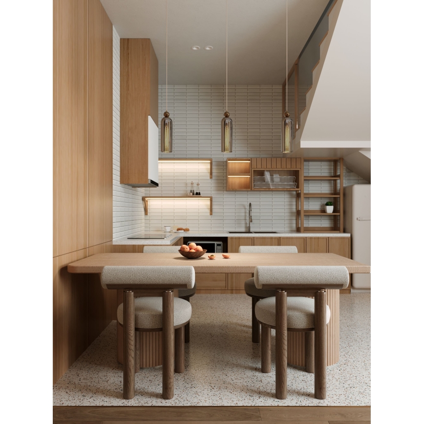 MAXLIGHT P0511 - Lampadario a sospensione con filo CAMPANILA 1xE27/40W/230V diametro 10 cm ottone/grigio