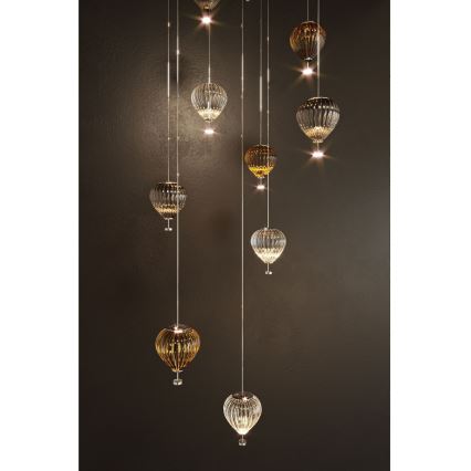 MAXLIGHT P0526D - Lampadario a sospensione con filo LED dimmerabile PALLONCINI 11xLED/6W/230V diametro 45 cm limpido/beige/fumé