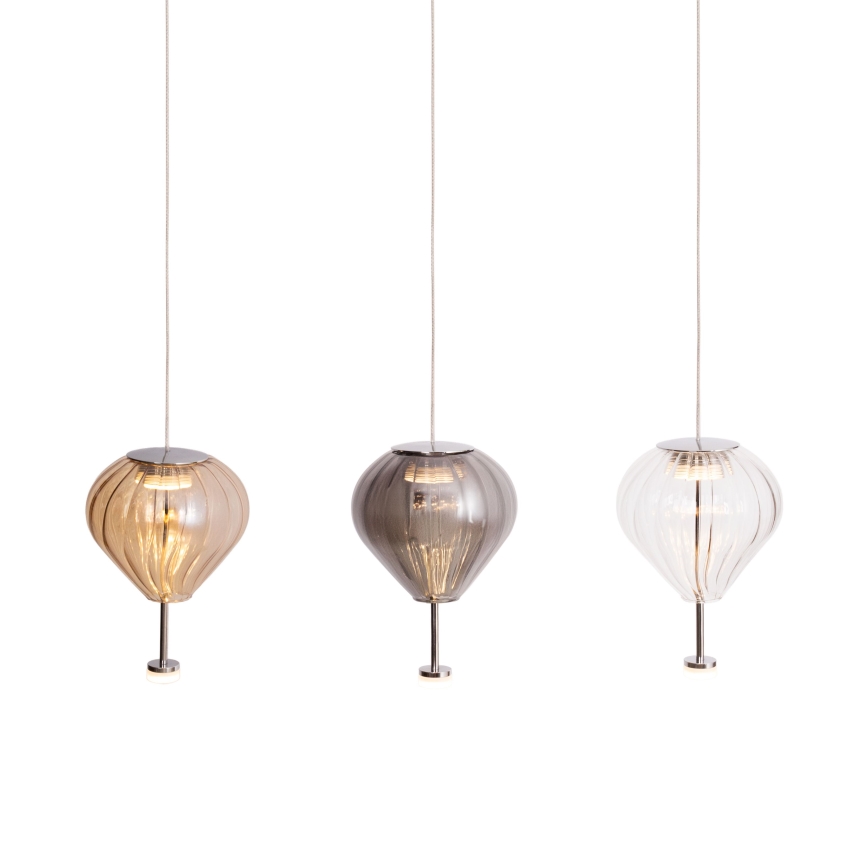 MAXLIGHT P0526D - Lampadario a sospensione con filo LED dimmerabile PALLONCINI 11xLED/6W/230V diametro 45 cm limpido/beige/fumé