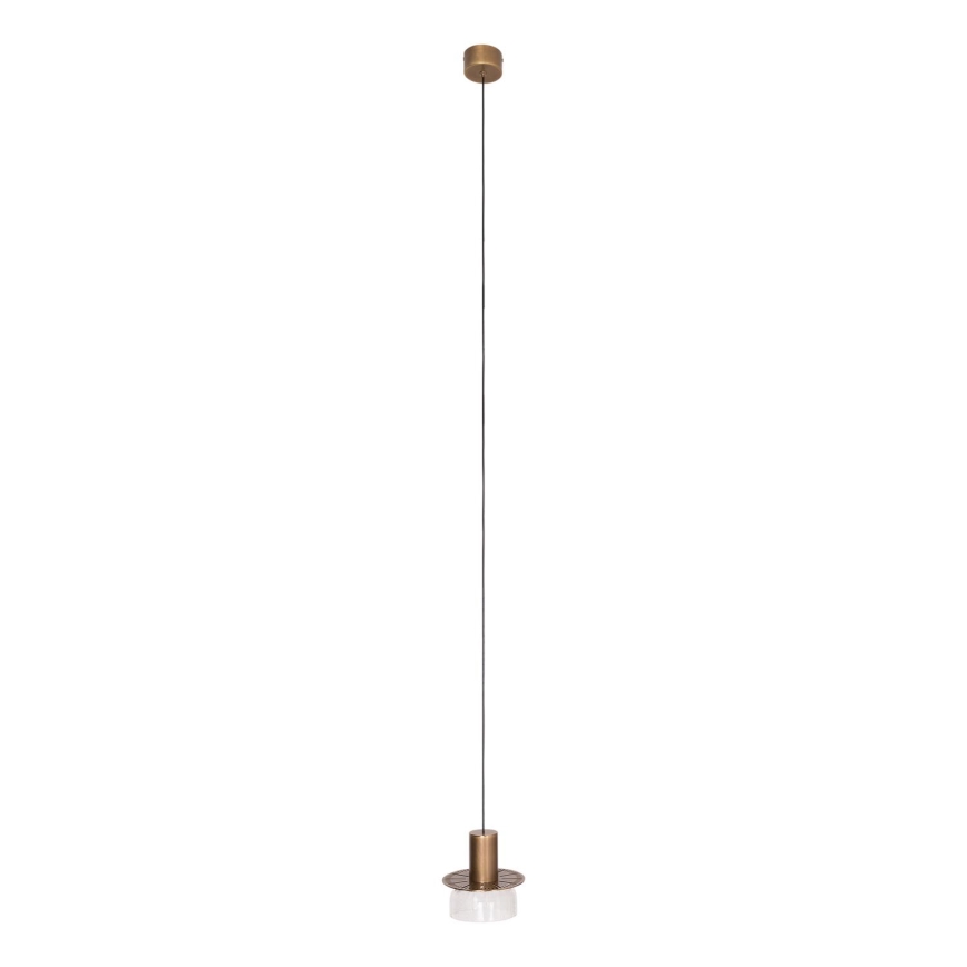 MAXLIGHT P0530 - Lampadario LED a sospensione con filo SIGNATURE LED/8W/230V diametro 15 cm ottone/limpido