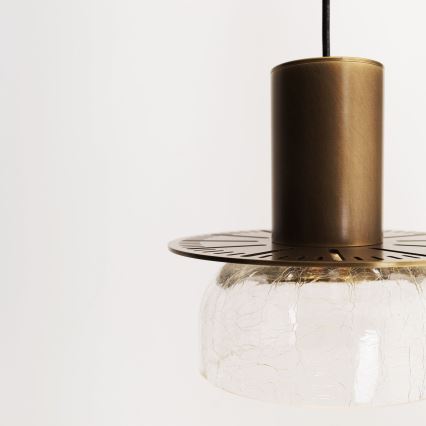 MAXLIGHT P0530 - Lampadario LED a sospensione con filo SIGNATURE LED/8W/230V diametro 15 cm ottone/limpido