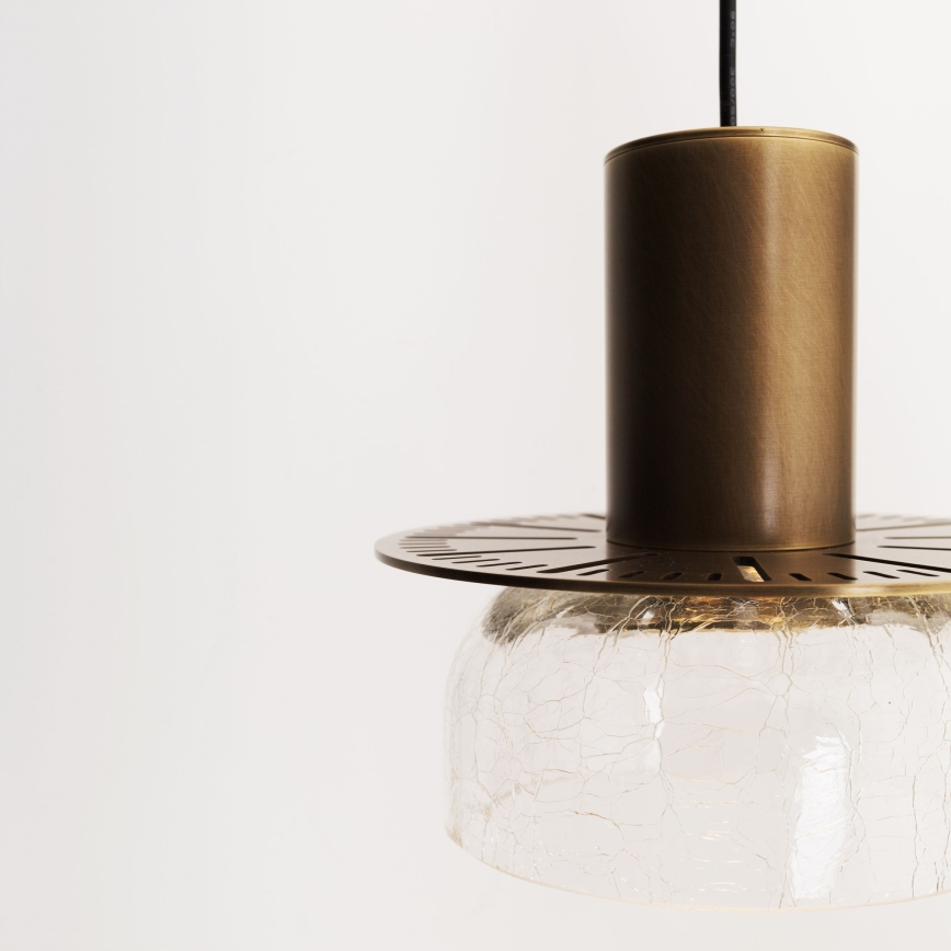 MAXLIGHT P0530 - Lampadario LED a sospensione con filo SIGNATURE LED/8W/230V diametro 15 cm ottone/limpido