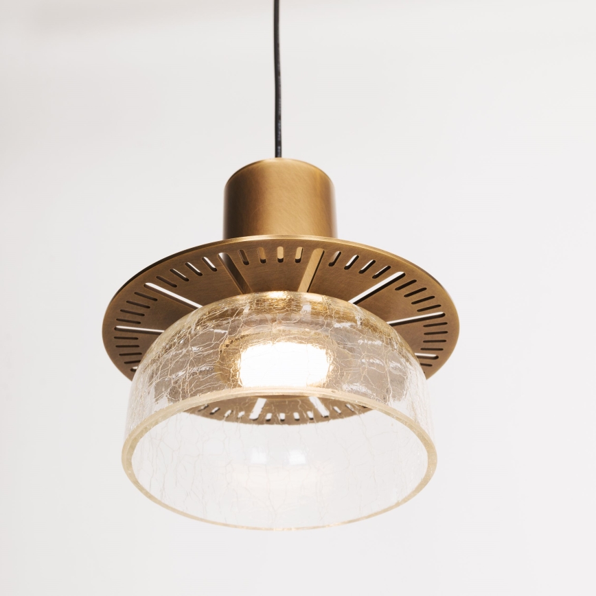 MAXLIGHT P0530 - Lampadario LED a sospensione con filo SIGNATURE LED/8W/230V diametro 15 cm ottone/limpido