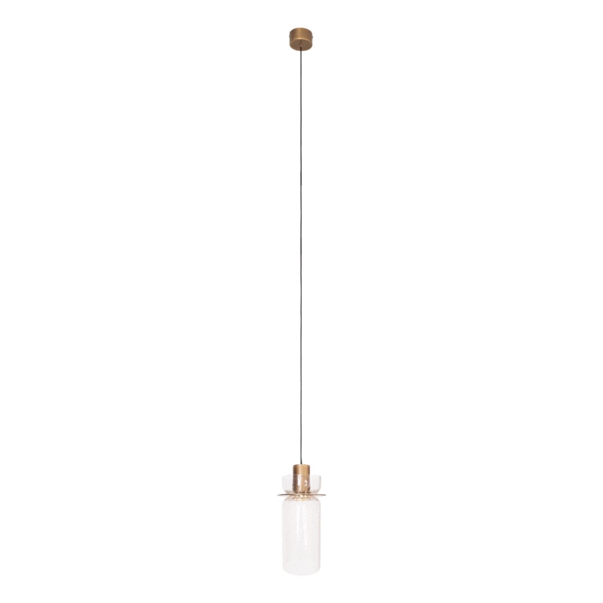 MAXLIGHT P0531 - Lampadario LED a sospensione con filo SIGNATURE LED/8W/230V diametro 15 cm ottone/limpido