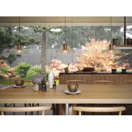 MAXLIGHT P0532 - Lampadario LED a sospensione con filo SIGNATURE LED/8W/230V diametro 22 cm ottone/limpido