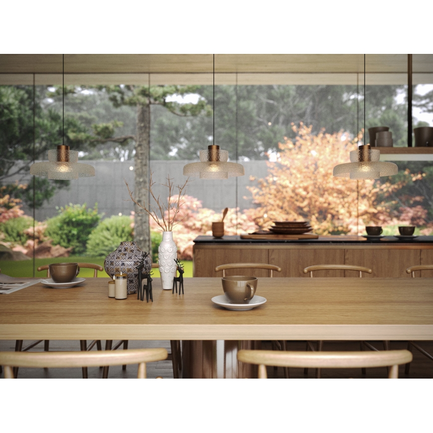 MAXLIGHT P0532 - Lampadario LED a sospensione con filo SIGNATURE LED/8W/230V diametro 22 cm ottone/limpido