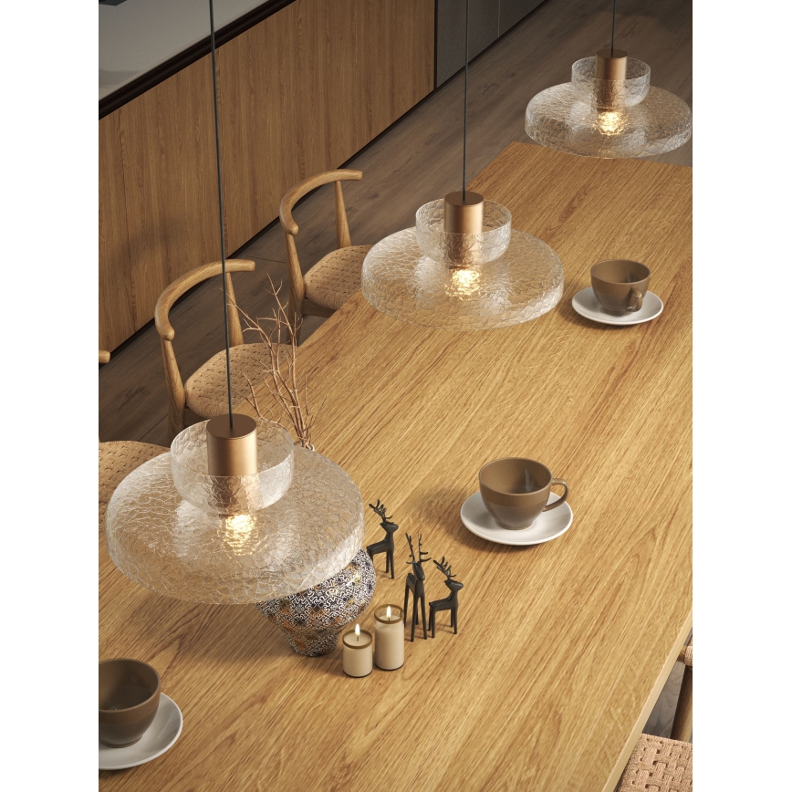 MAXLIGHT P0532 - Lampadario LED a sospensione con filo SIGNATURE LED/8W/230V diametro 22 cm ottone/limpido